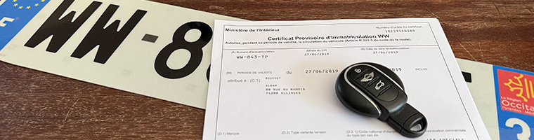 Immatriculation provisoire CPI WW